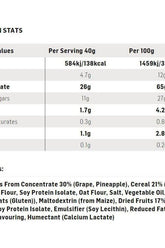 Nutritional information for Science in Sport GO Energy Bar Mini showing calories and ingredients for health-conscious consumers.
